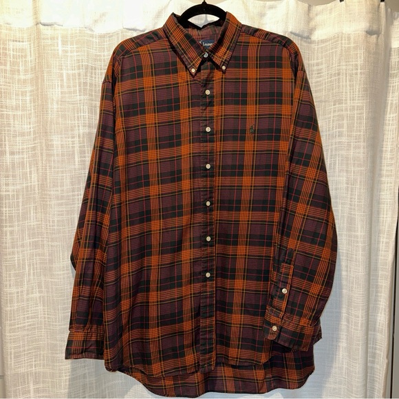 Ralph Lauren Blake Mens XL Button Up Shirt Long Sleeve Plaid Multi Color - Picture 12 of 13